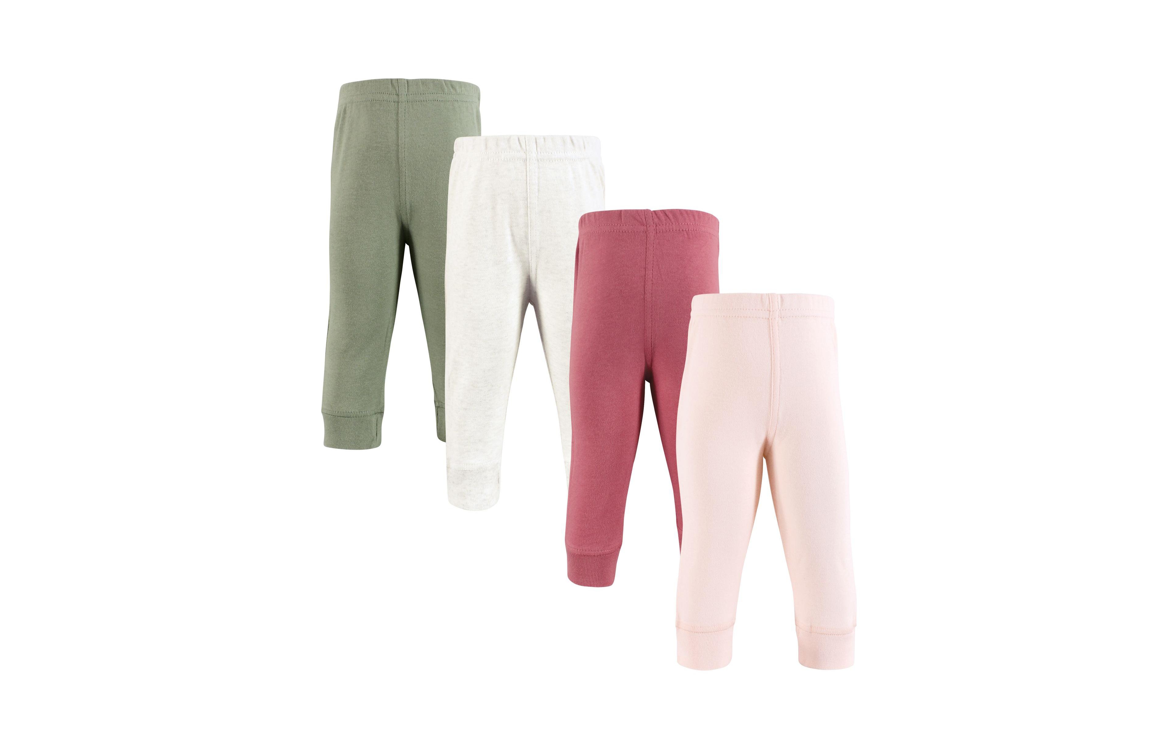 Hudson Baby Baby Girls Hudson Cotton Pants and Leggings, Pink Sage, 6-9 Months