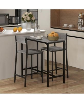 Counter Height Bar Table – 1 Pc, Wood & Metal, Footrest, Rectangular Dining Table