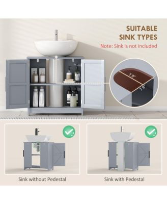 Pedestal Sink Storage Cabinet, Bathroom Sink Cabinet, Light