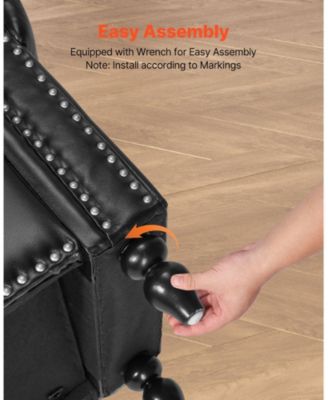 Tufted Storage Bench with Rolled Arms and Wood Legs