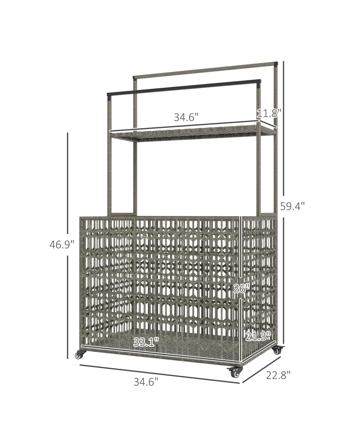 Outsunny Rat Pool Float Storage Organizer, Pool Float Holder with Shelf