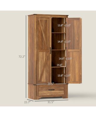 72" Farmhouse Pantry Cabinet, Kitchen Pantry Cabinet