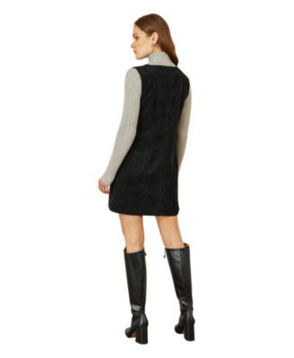 Women's Cord Tunic Dress With Pockets