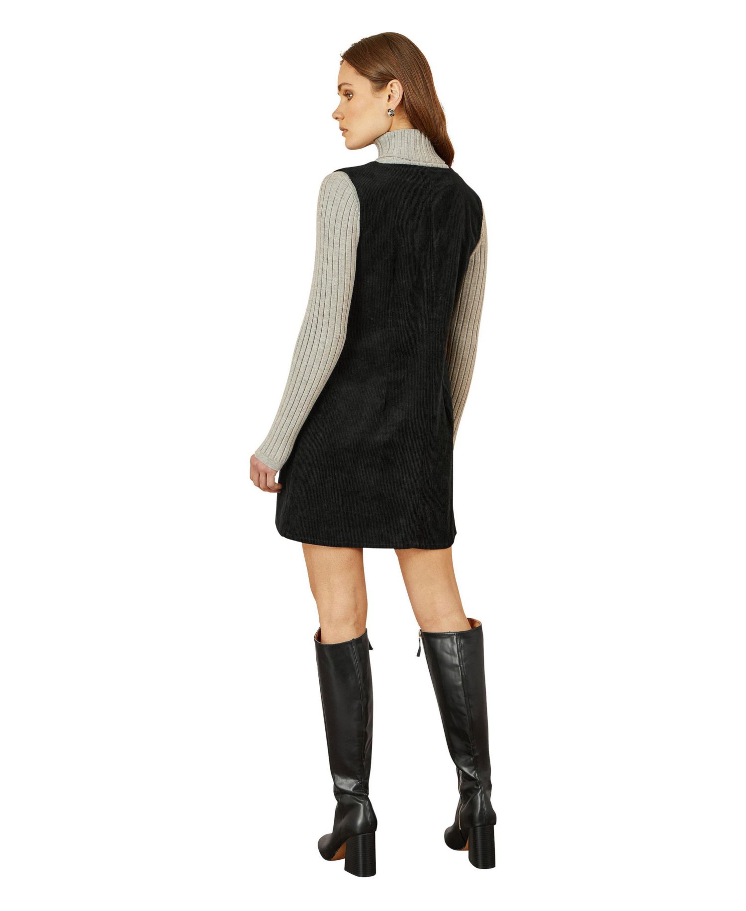 Women's Cord Tunic Dress With Pockets
