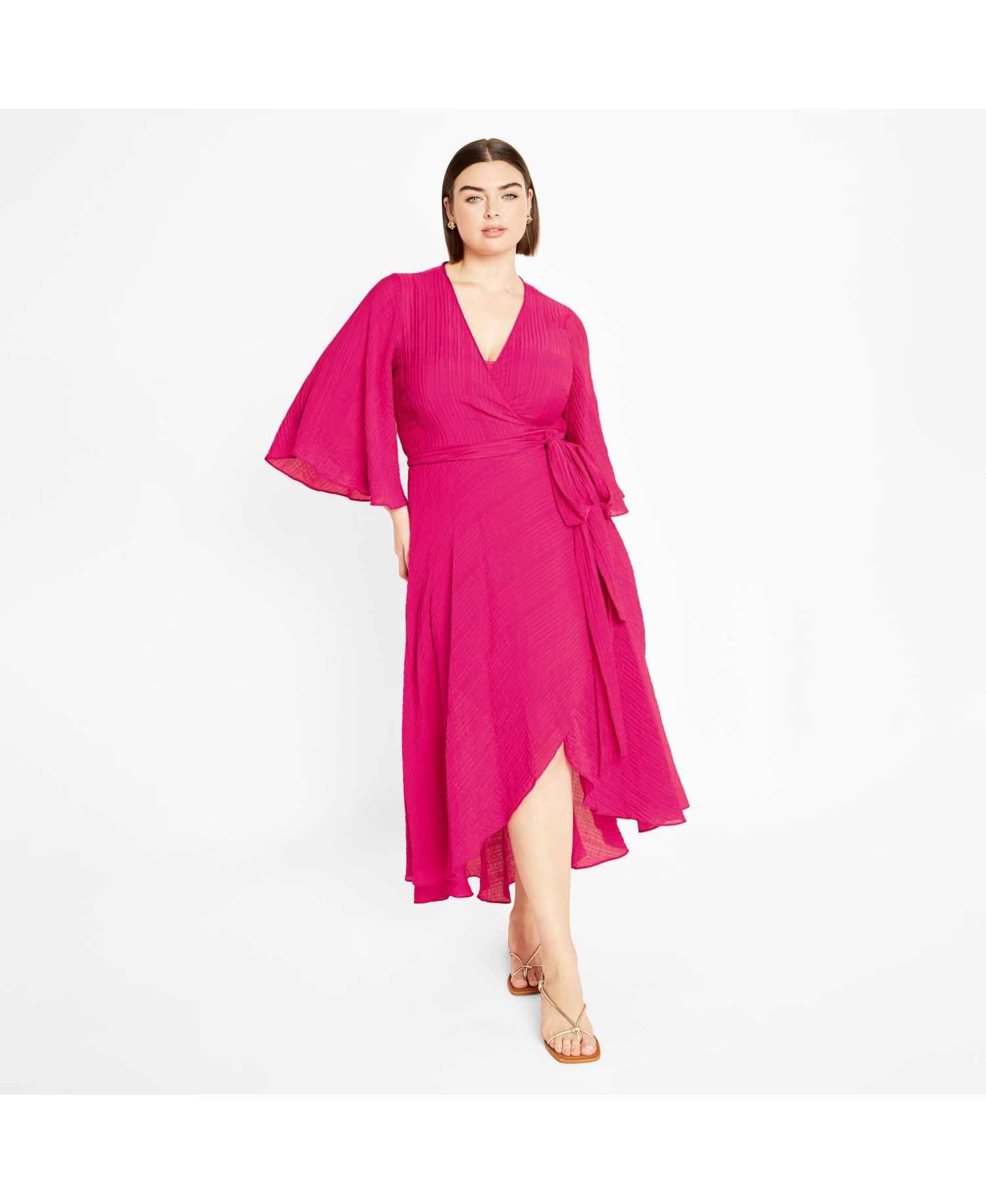 Women's Plus Size Kira Ruffle Wrap Maxi Dress