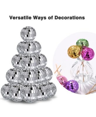 20PCS 1.6" Small Disco Ball Mirror Mini Hanging Decoration for Events Wedding 70s 80s Party Business Holiday Home Decor