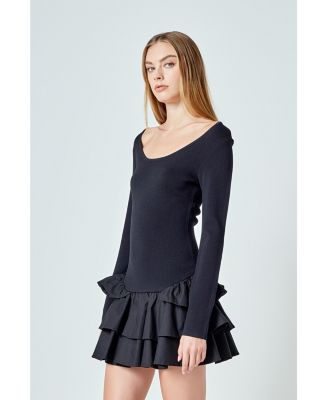 Women's Combo Mixed Tiered Mini Dress