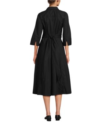Women's Poplin Midi Wrap Front Dress