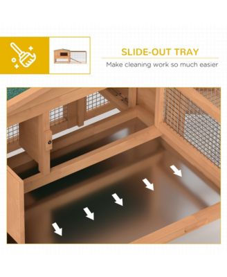 Wooden Small Animal House Rabbit Hutch Bunny Cage w/ Backyard Run Ramp