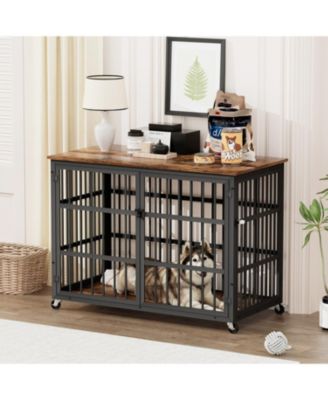 Dog Crate Wrought Iron Frame Door with Side Openings