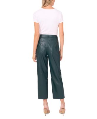 Women's Faux-Leather Wide Leg Pants