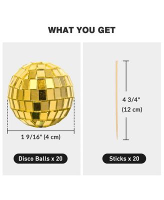 20PCS 1.6" Small Disco Ball Mirror Mini Hanging Decoration for Events Wedding 70s 80s Party Business Holiday Home Decor