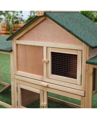 83" Wooden Rabbit Hutch House with Run