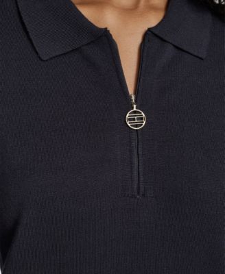 Women's Long-Sleeve Quarter-Zip Polo Sweater