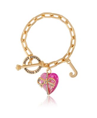 Heart Stone & J Charm Bracelet