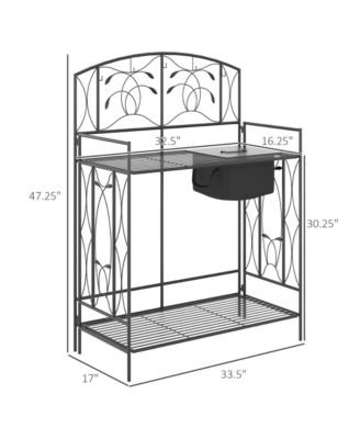 Garden Work Bench with Multi-Layer Open Shelf Design