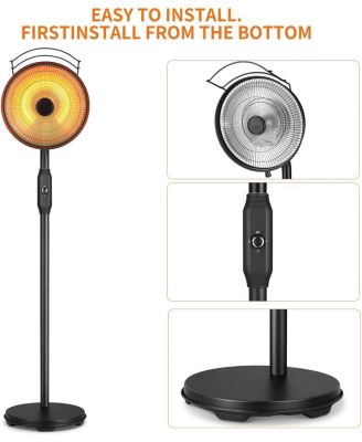 Outdoor Patio Heater, Electric Infrared Garden Patio Heater,Angle adjustable, Quiet operation, Energy saving, Quick heating for 3 seconds