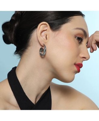 Women's The Mid-Gloss Bolt Hoop Earrings - Chrome Silver