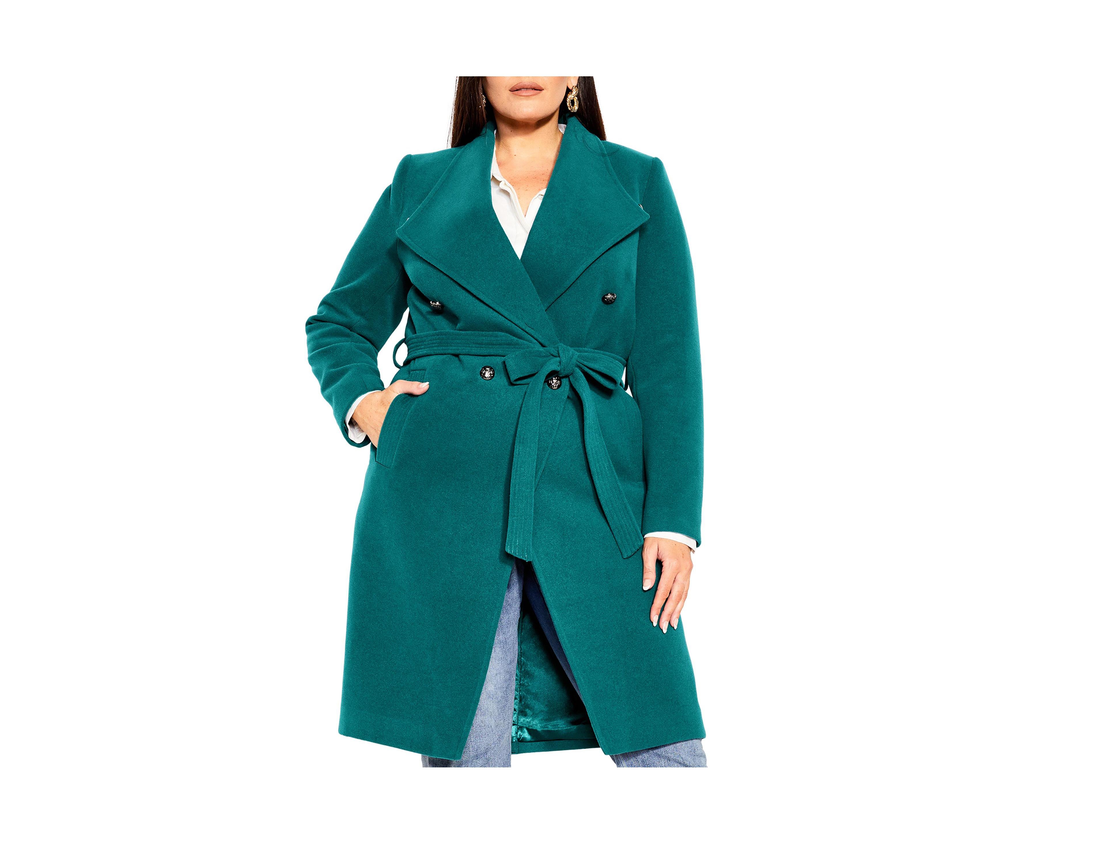 City Chic Plus Sassy Military Coat