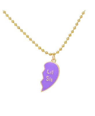 Girls Sis & Lil Sis Magnetic Heart Necklace Set