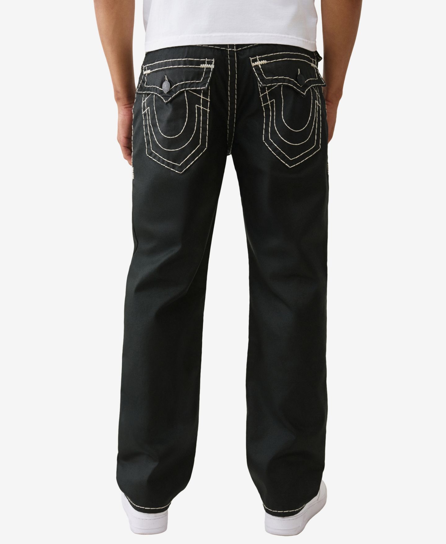 Мужские джинсы True Religion Bobby Super-T Coated Baggy Flap, цвет: Чёрный — фото 3