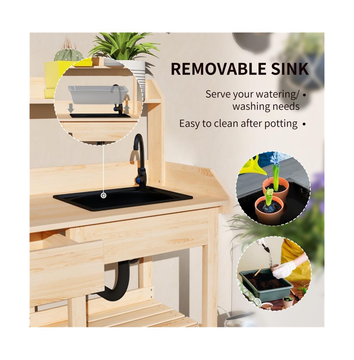 Sturdy Garden Work Bench with Open Shelves for Tools and Plants