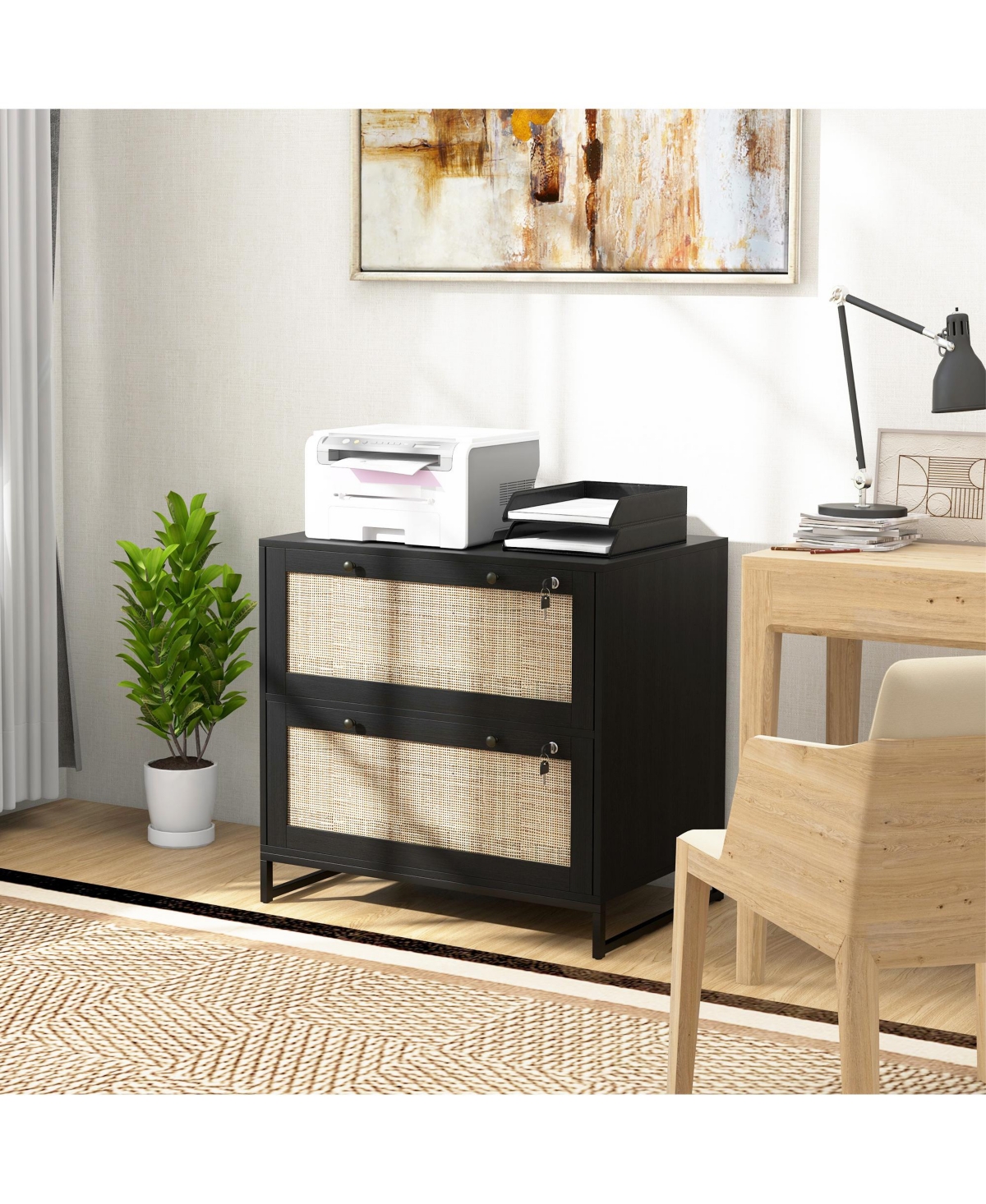 Vinsetto Filing Cabinet with Hanging Bar for Letter A4 Legal