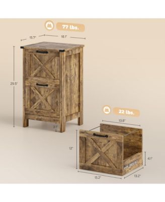 Vertical File Cabinet with 2 Drawers for A4 Letter Size, Light