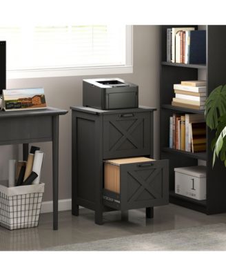 Vertical File Cabinet with 2 Drawers for A4 Letter Size, Light