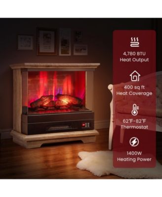 27 Inch Freestanding Fireplace with Remote Control