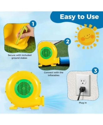 480W Bounce House Blower with Handle and Ground Stakes