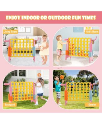 4-in-a-Row Connect Game with Basketball Hoop and Toss Ring
