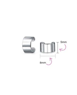 Set of 2 Statement Ear Cuff Cartilage Earrings For Non Pierced Ears Gold Plated