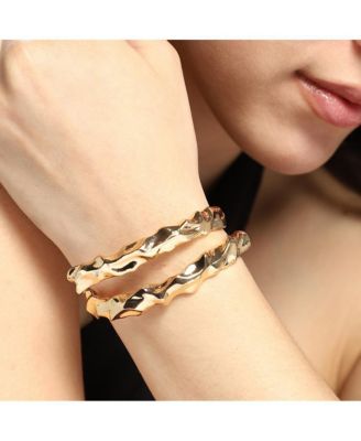 Women's The Crumple-Wrap Cuff Bracelet - California Gold