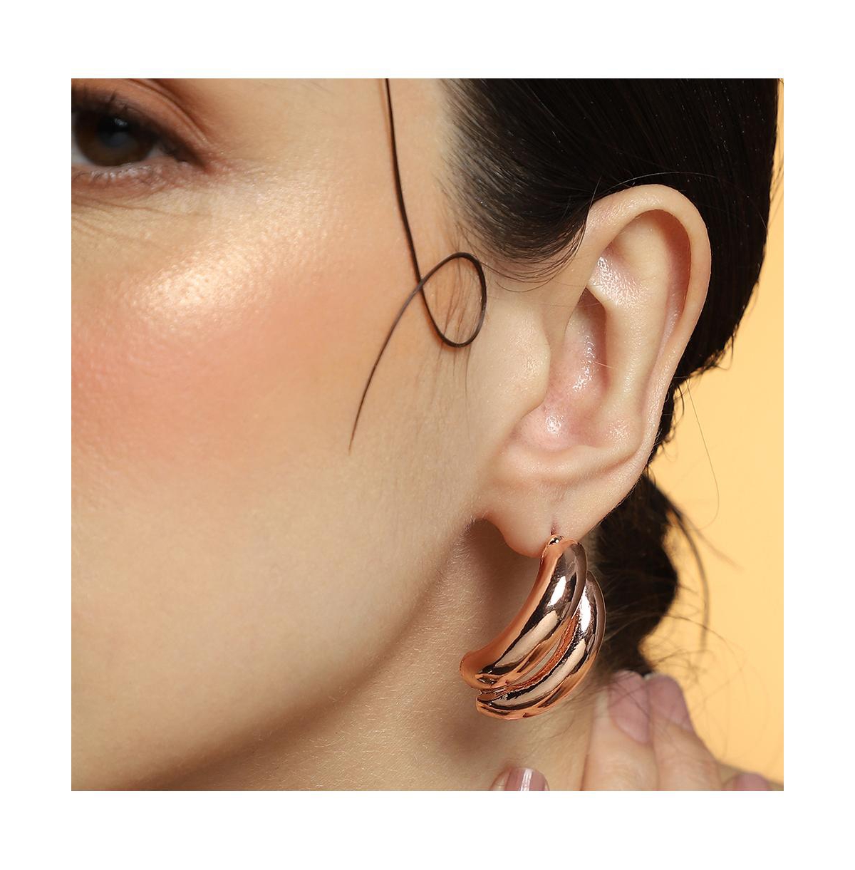 Women's The Strokes Hoop Earrings - Rose Gold