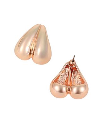 Women's The Droplet-Heart Stud Earrings - Rose Gold