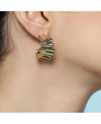 Women's The Ripple Hoop Earrings - California Gold