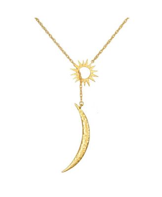 Woven Dreams Celestial Sun and Moon Lariat Necklace