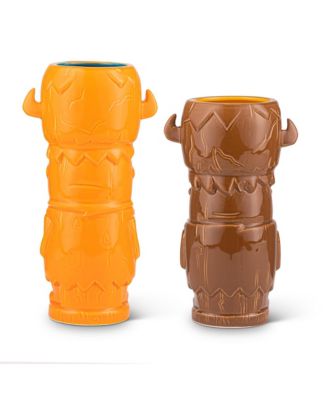 Geeki Tikis The Flintstones Mug Set | Fred & Barney Tiki Mugs | Holds 28 Ounces