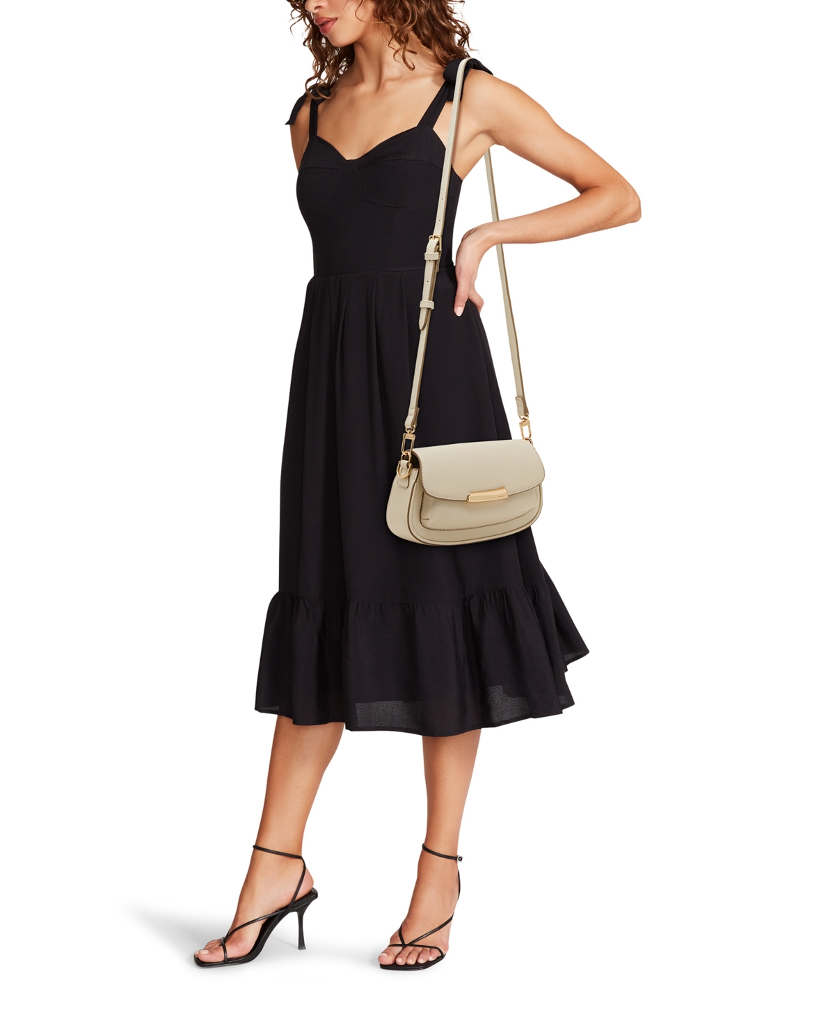 Anne Klein Sculpted Plaque East West Small Shoulder Bag In Neutral