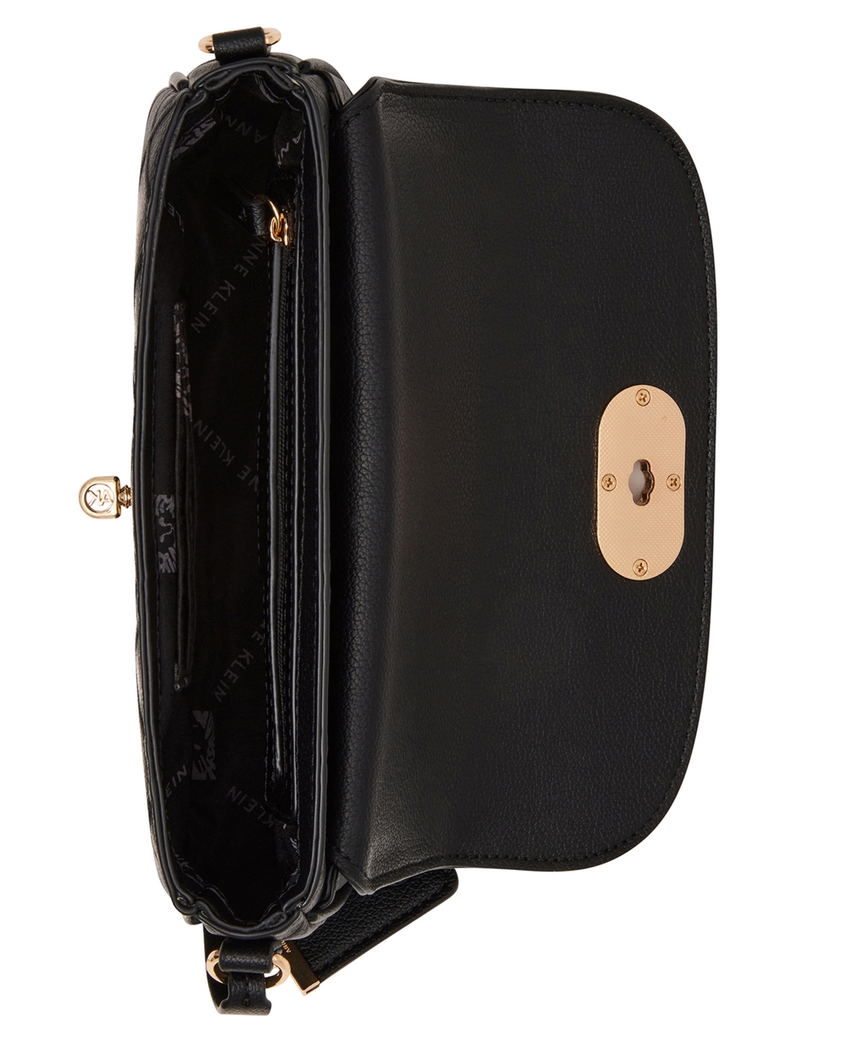 Anne Klein Covered Buckle Small Crossbody Bag In Black