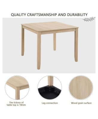 5-Piece Dining Table Set for 4, Small Kitchen Table and Chairs Set, Modern Wooden Dining Set for Apartment or Breakfast Nook