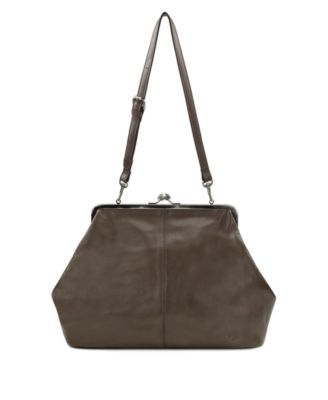 Serafina Extra-Large Leather Kisslock Bag