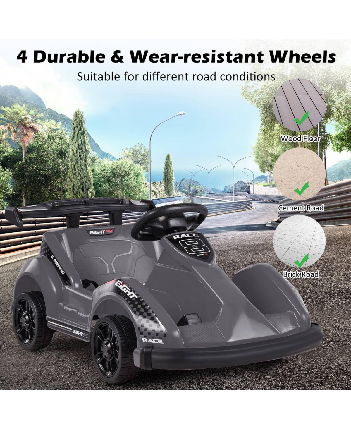 Givimo 6V Kids Ride On Go Cart with Remote Control and Safety Belt