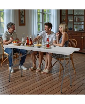 1Pc HDPE, Carbon Steel Portable Folding Table