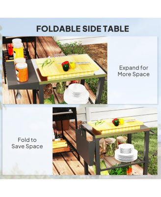 Multi-Functional Camping and Grill Cart for Outdoor Patio