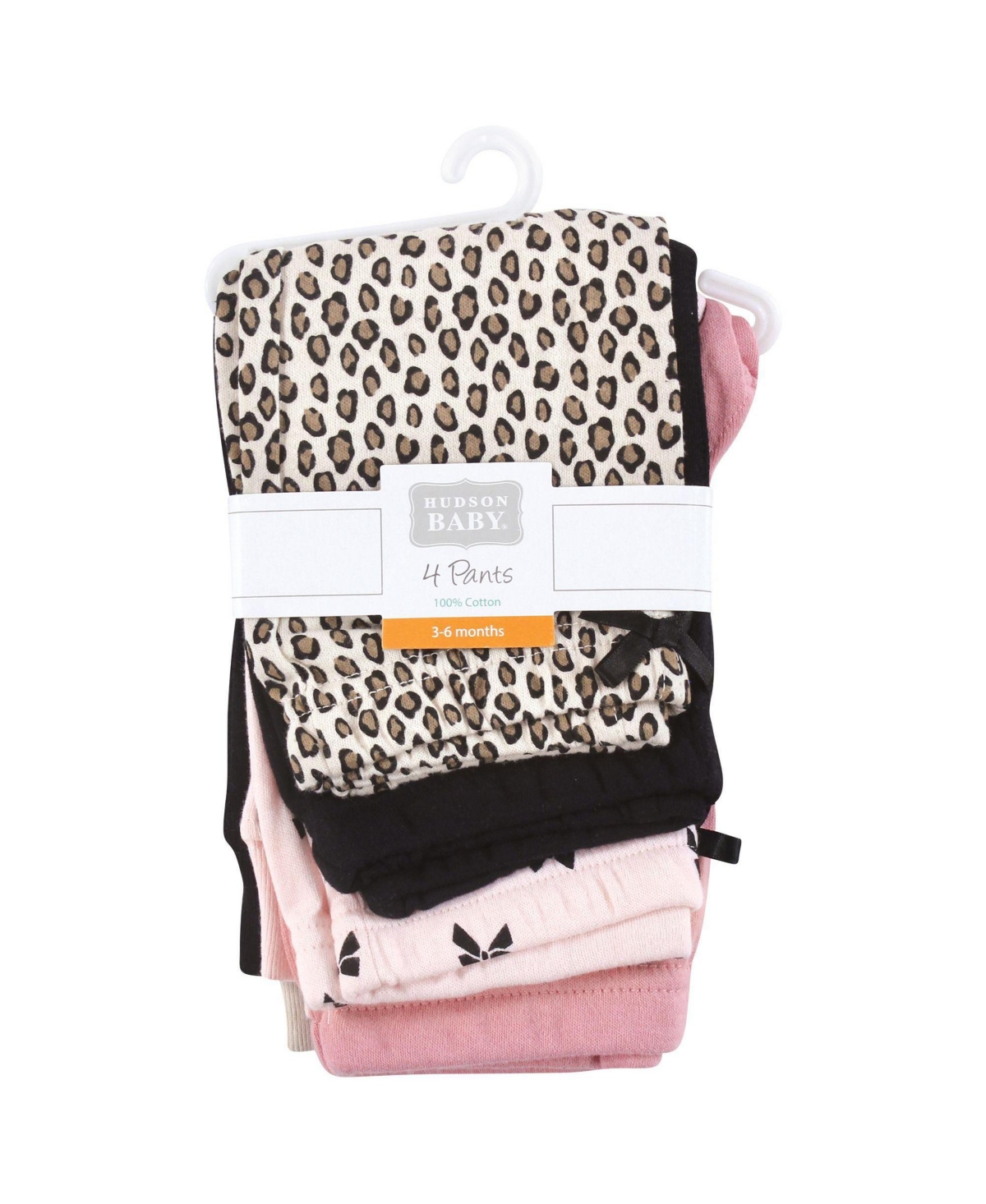 Hudson Baby Toddler Girls Cotton Pants and Leggings, Leopard Bows