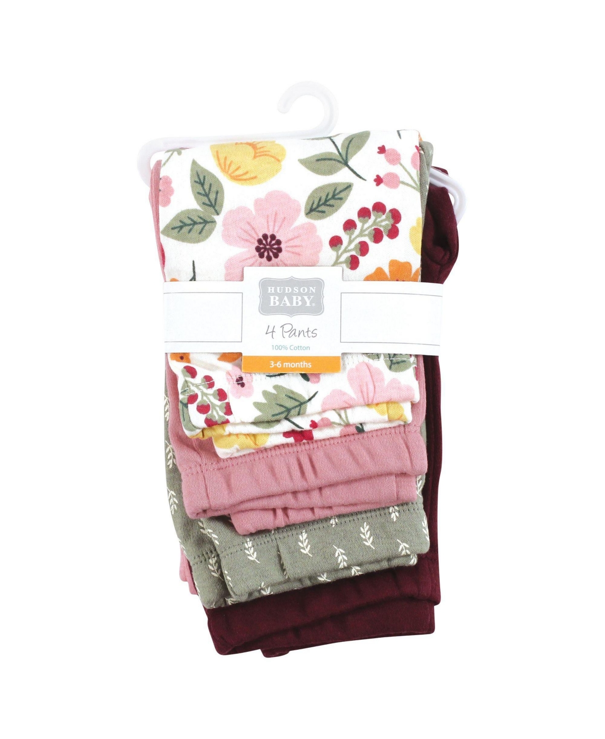 Hudson Baby Toddler Girls Cotton Pants and Leggings, Fall Botanical