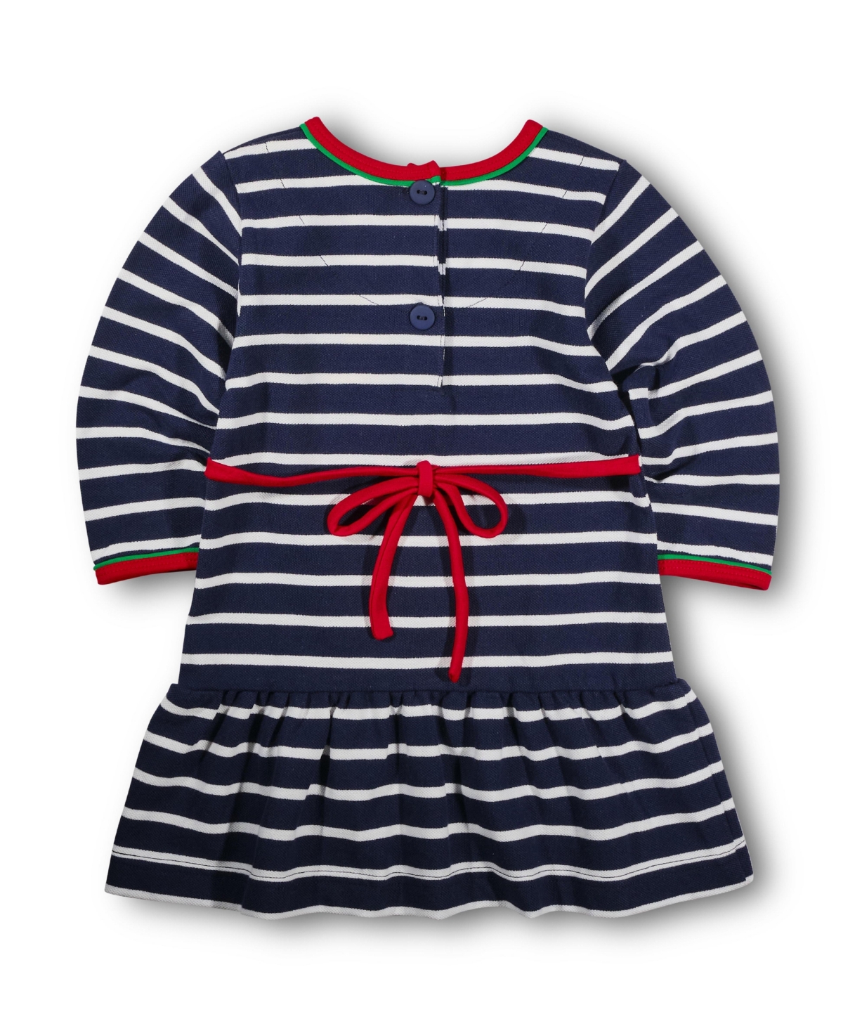 Florence Eiseman Toddler Girls Stripe Knit Dress With Embroidered Holly