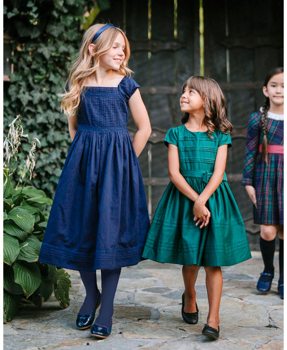 Hope & Henry Toddler Girls Organic Puff Sleeve Pintuck Sateen Party Dress